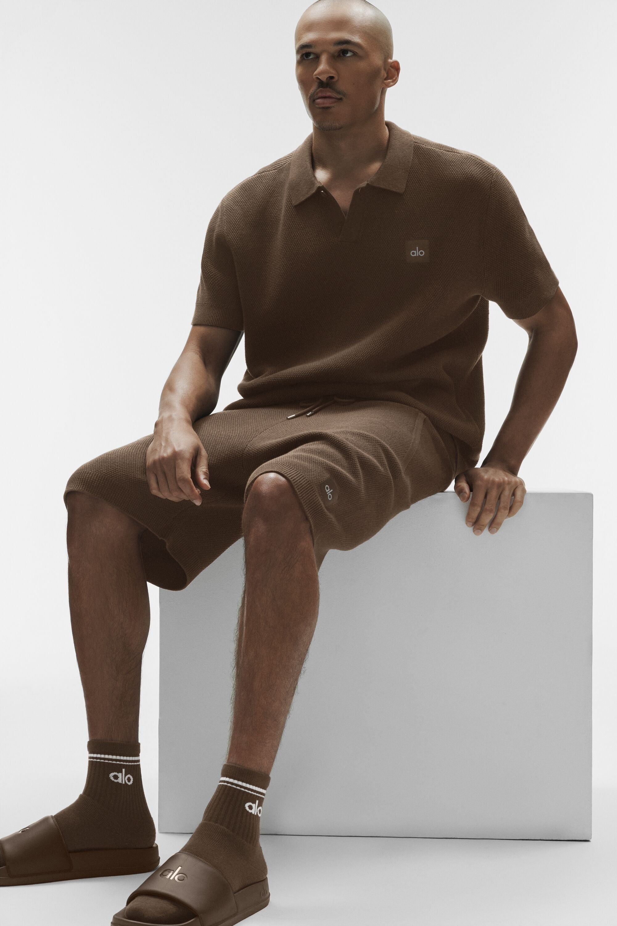 Sports Club Sweater Knit Polo - Espresso
