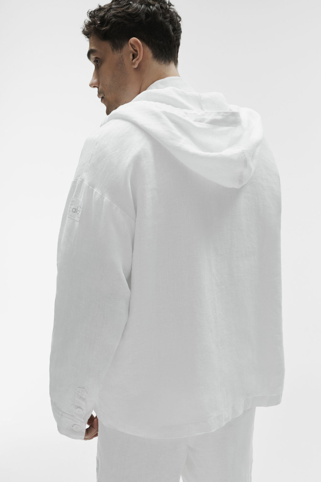 Linen Days Button Up Hoodie - White