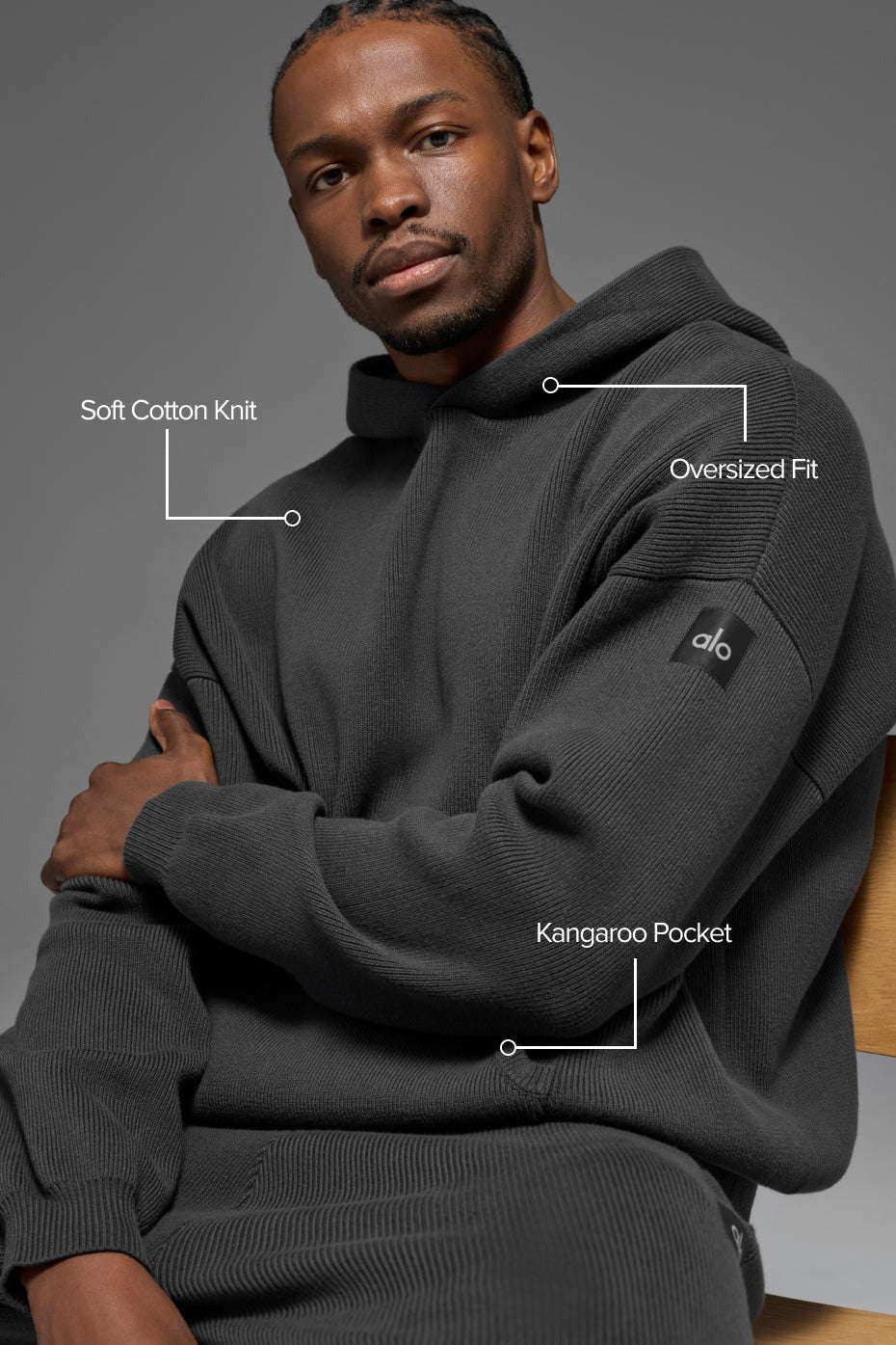 Scholar Hooded Sweater - Anthracite