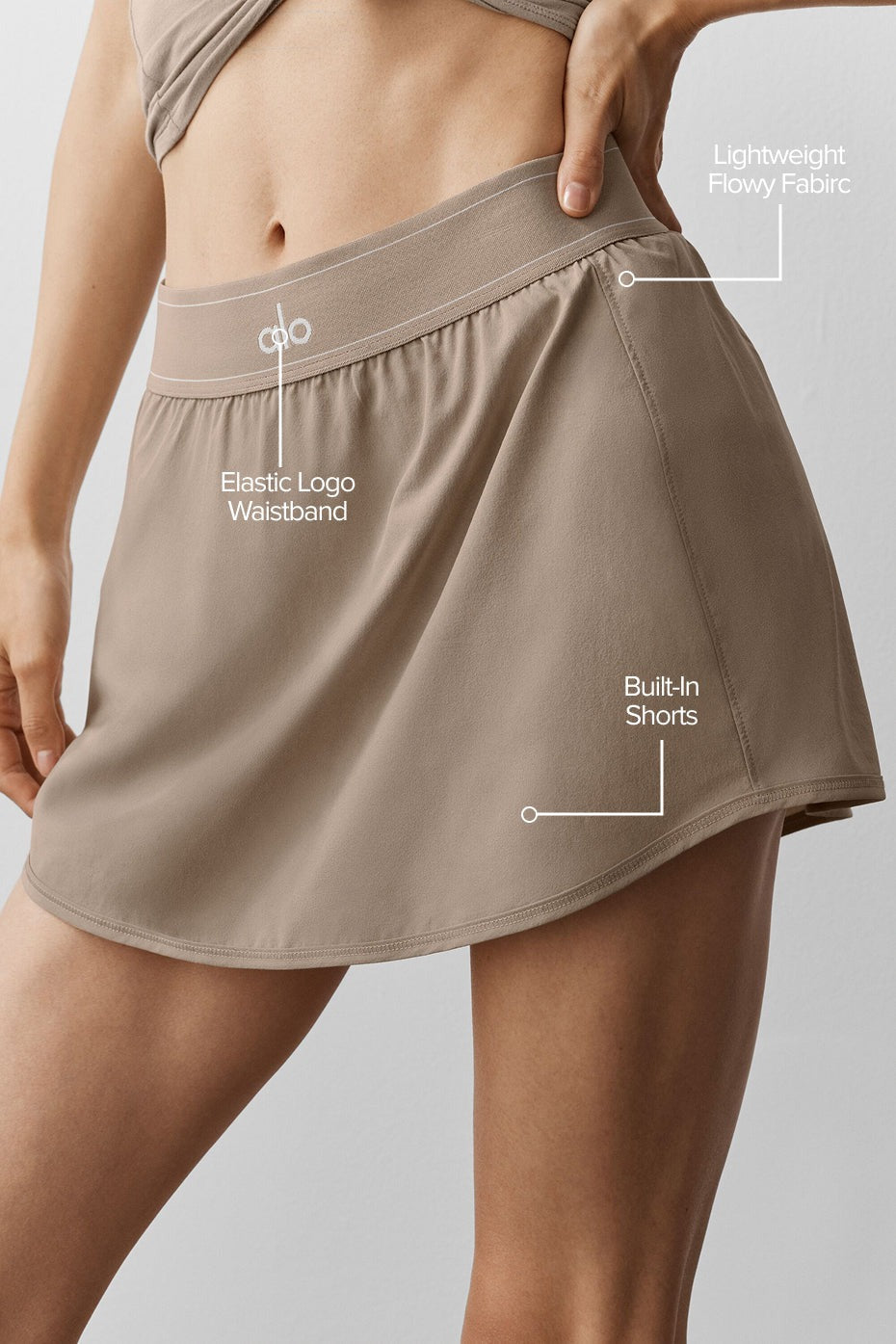 Match Point Tennis Skirt - Gravel