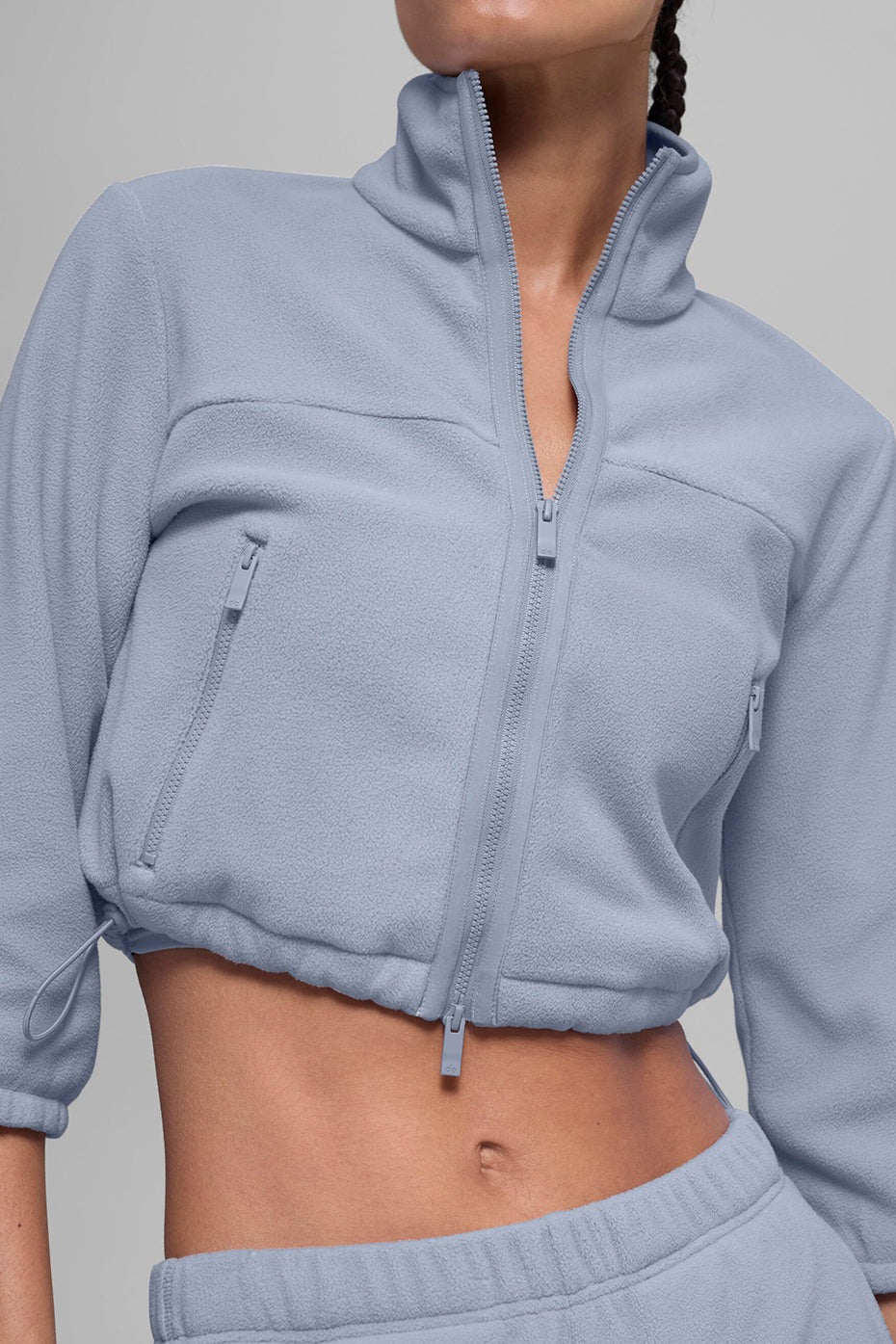 Polar Fleece Retreat Cropped Jacket - Winter Frost