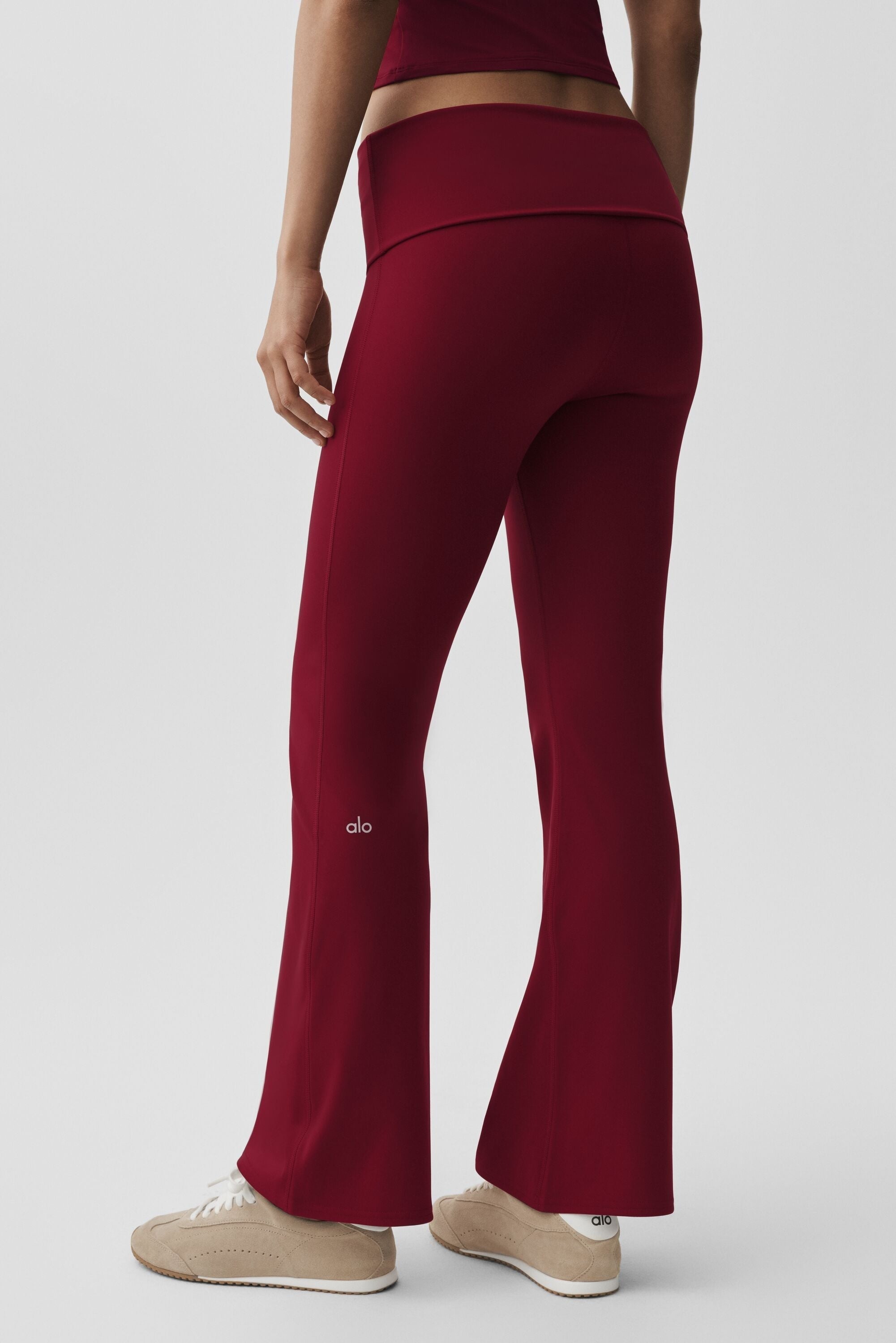 ALO Softsculpt Foldover Flare Legging (Regular) - Summer Romance Red