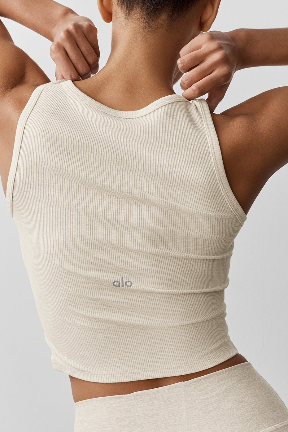 Ribbed Modal Henley Tank - Oatmeal Heather