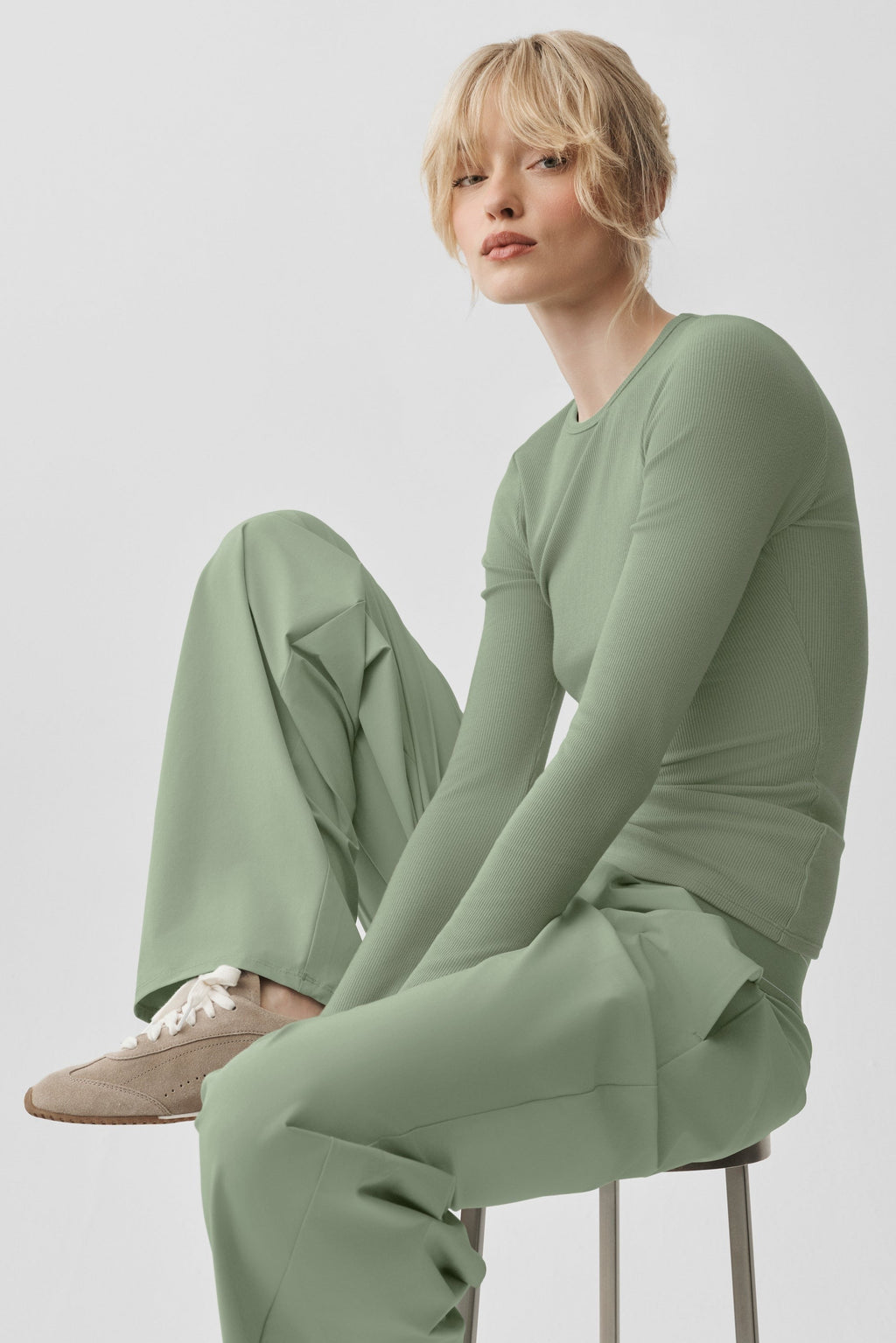 Ribbed Modal Long Sleeve - Dune Grass