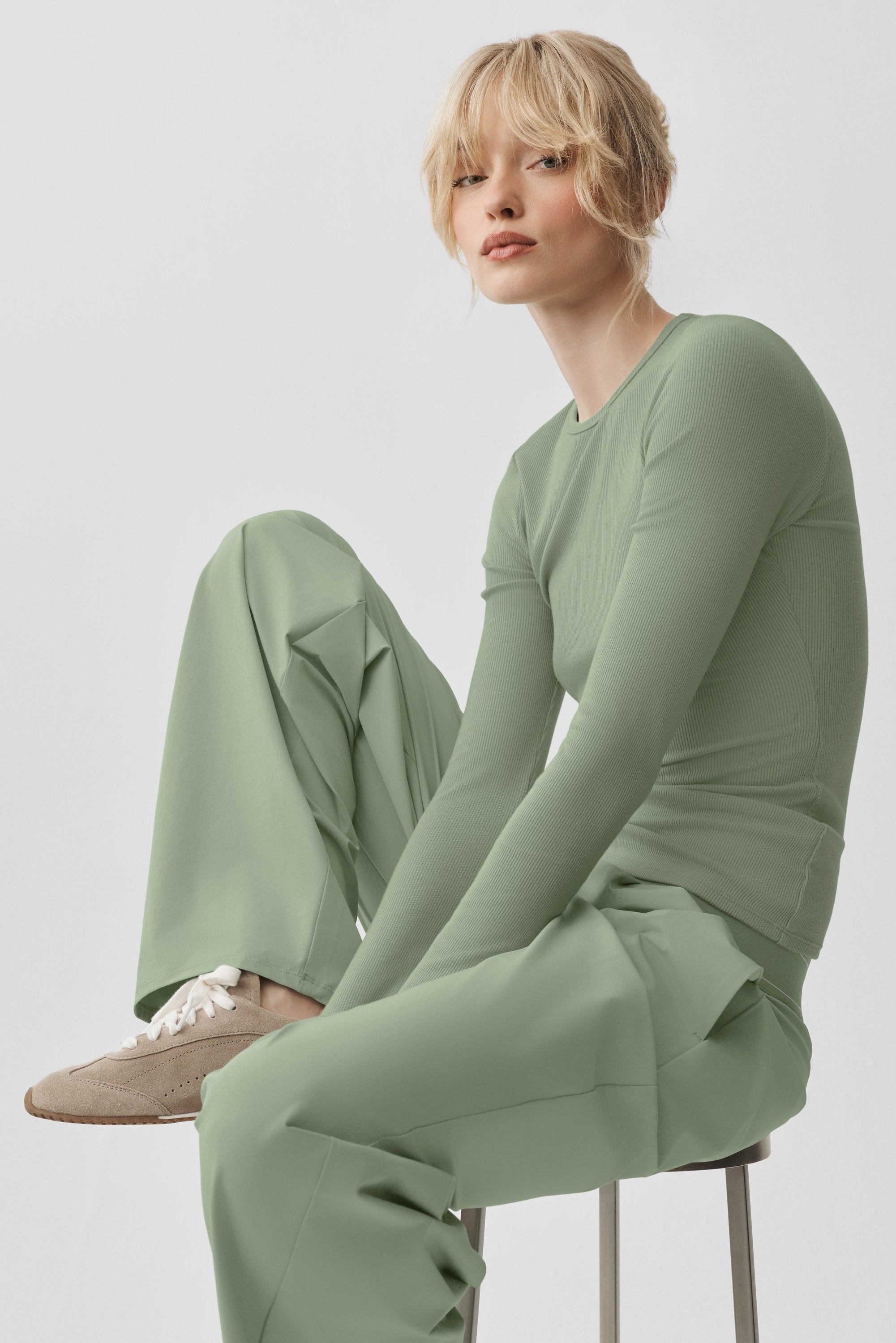 Ribbed Modal Long Sleeve - Dune Grass