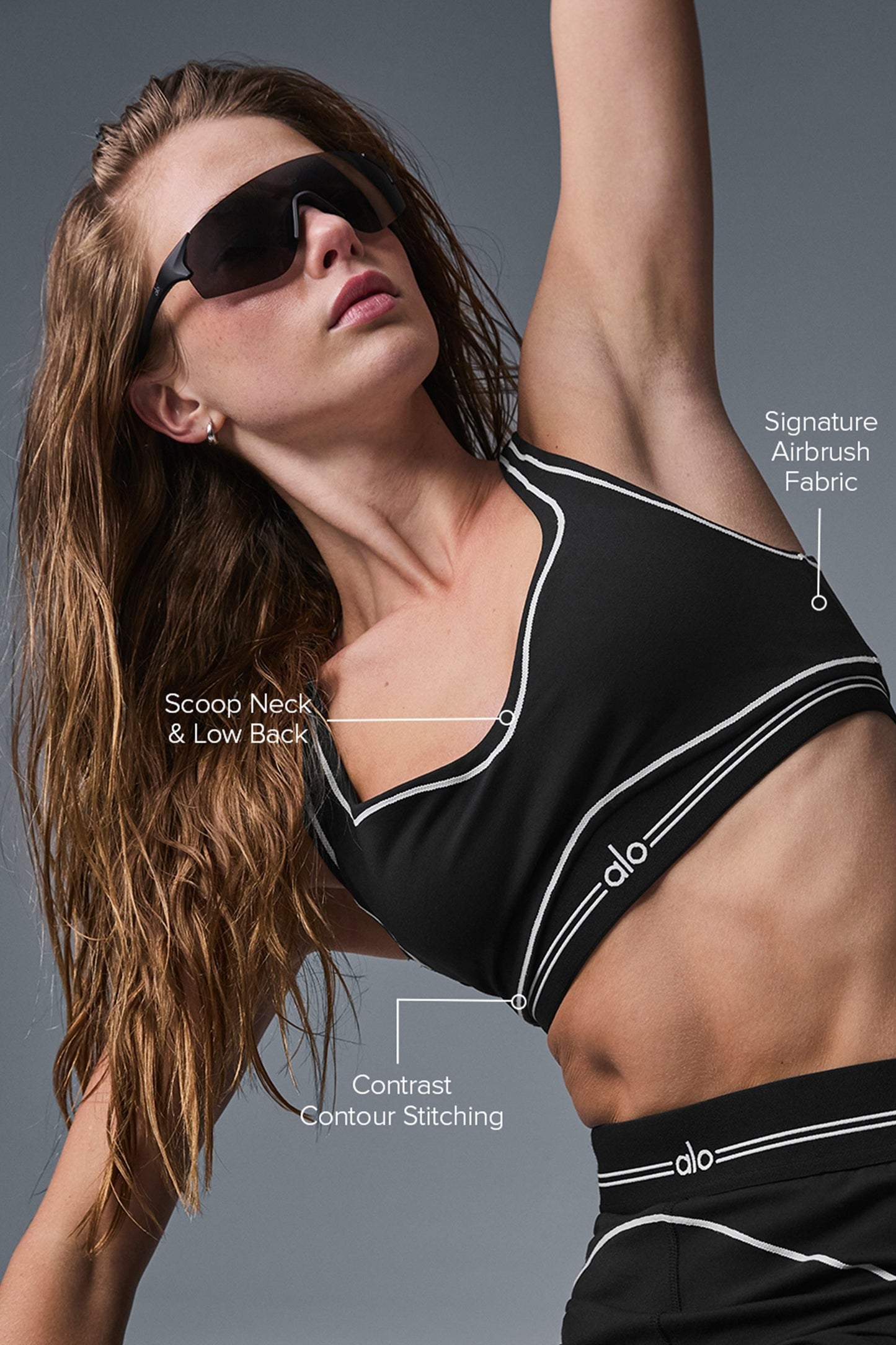 Airbrush Heart Throb Bra - Black/White