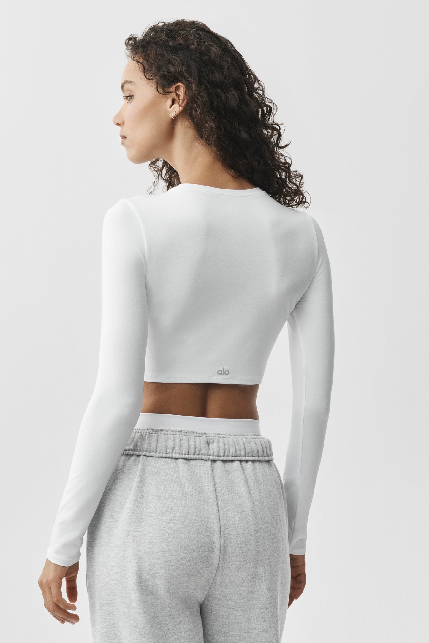 Alosoft Crop Finesse Long Sleeve - White