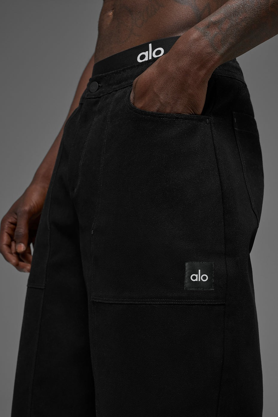 Cotton Canvas Carpenter Pant - Black