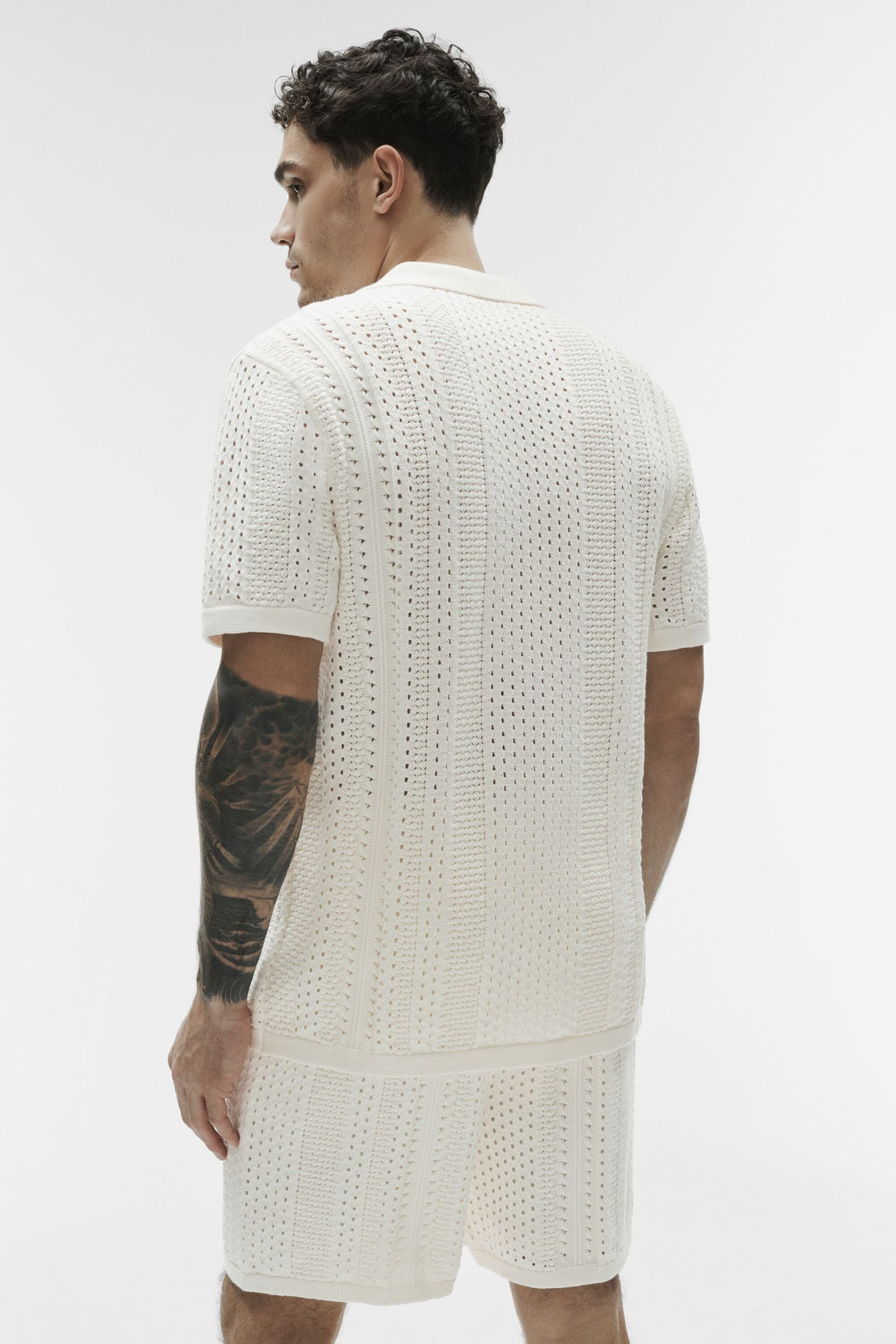 Coastline Knit Short Sleeve Polo - Ivory