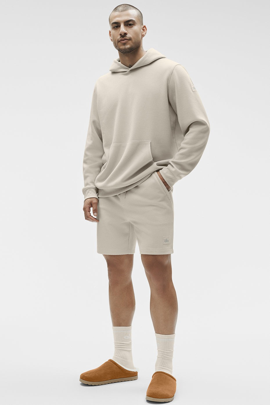 7" Waffle Lounge Short - Bone