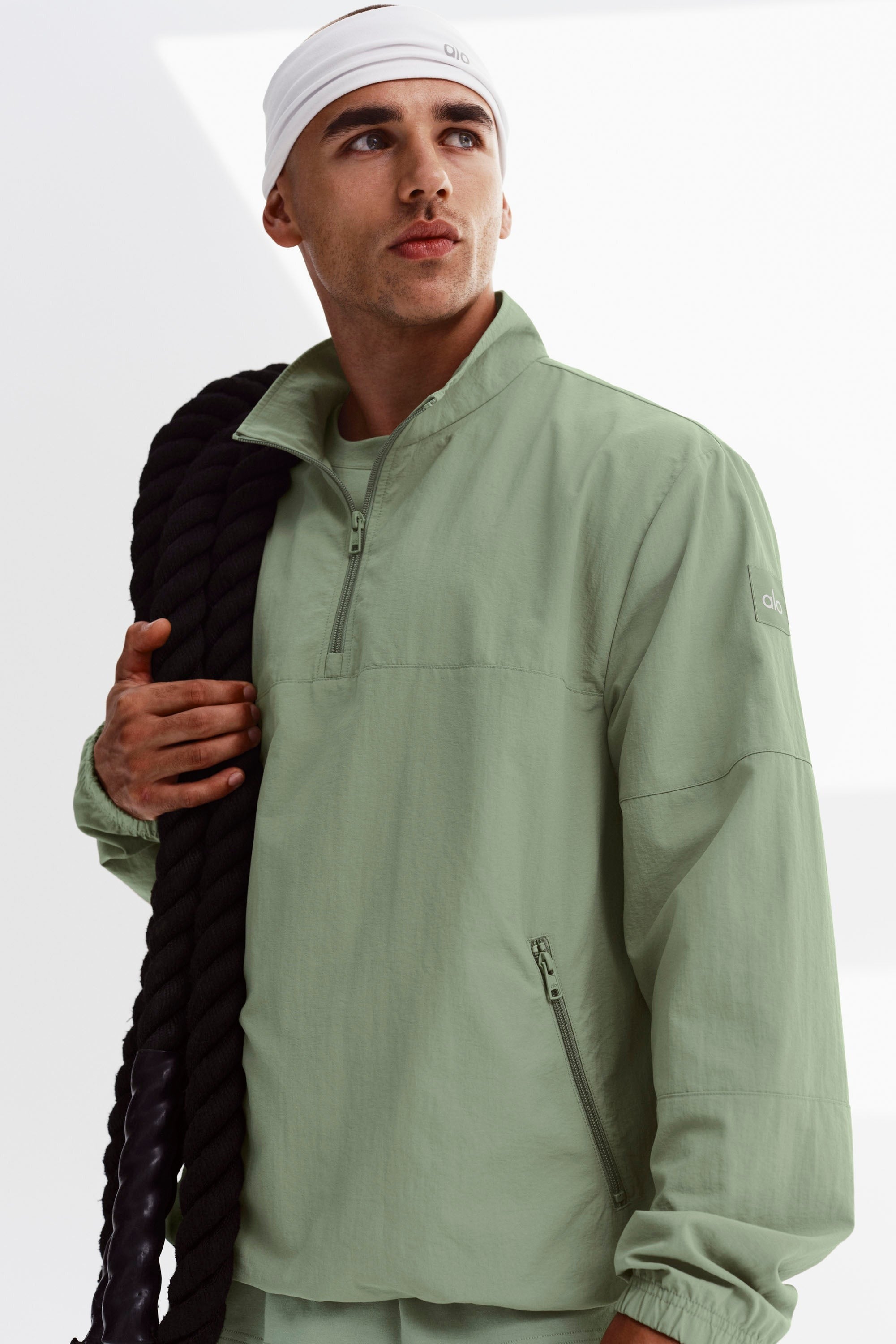Light Weight Takeaway Track Pullover - Dune Grass
