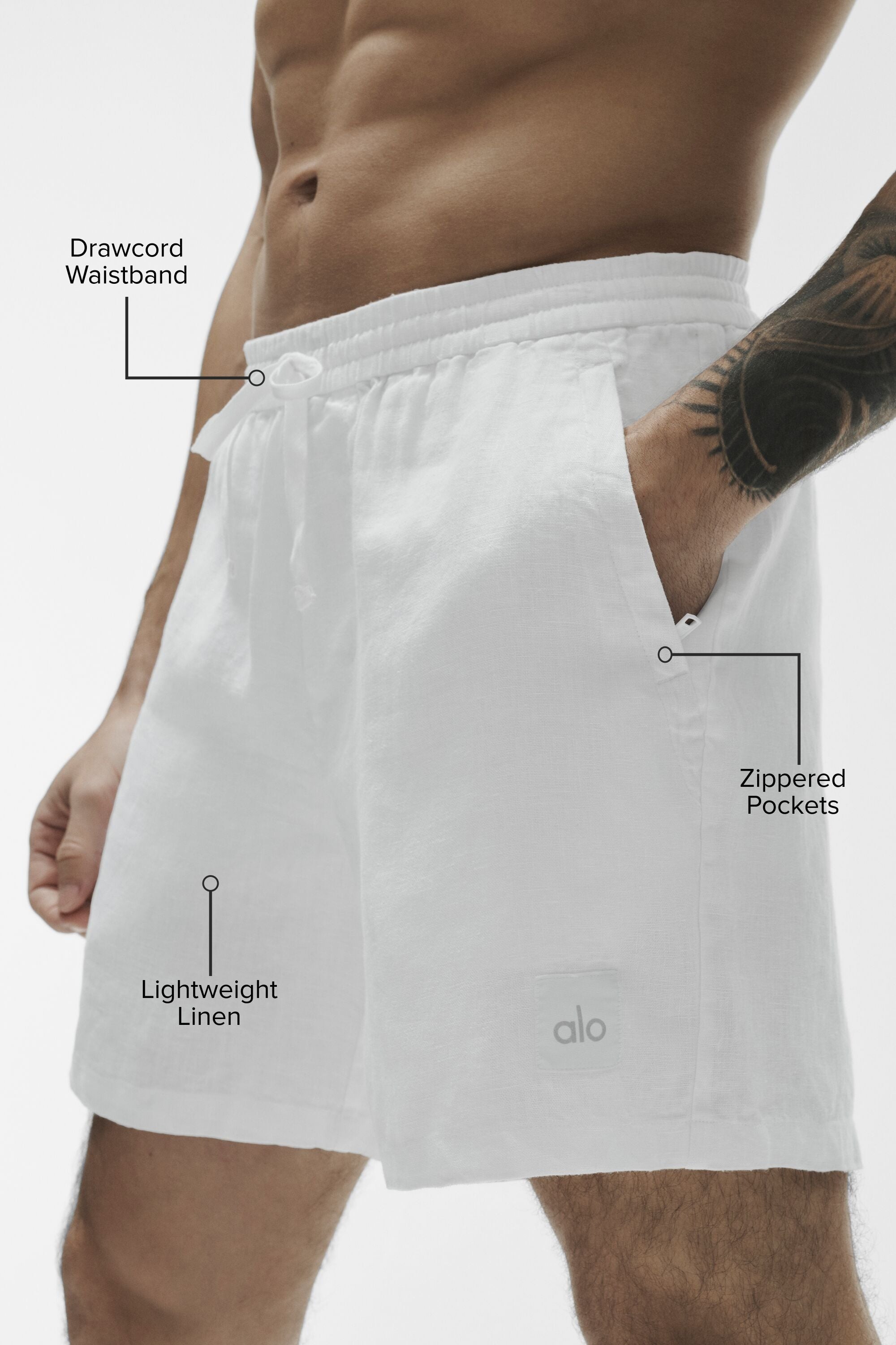 7" Linen Days Short - White