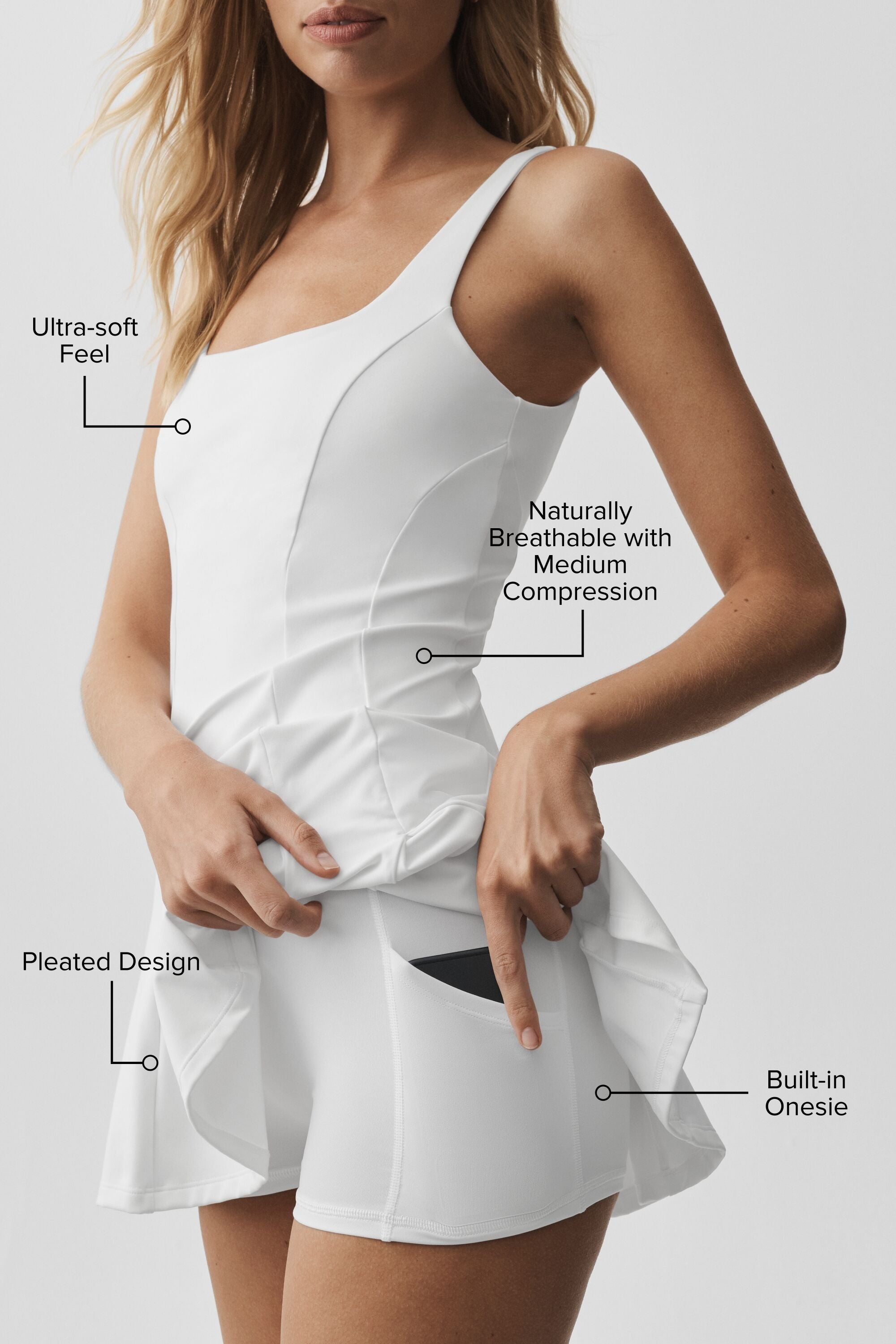 ALO Softsculpt Topspin Tennis Dress - White