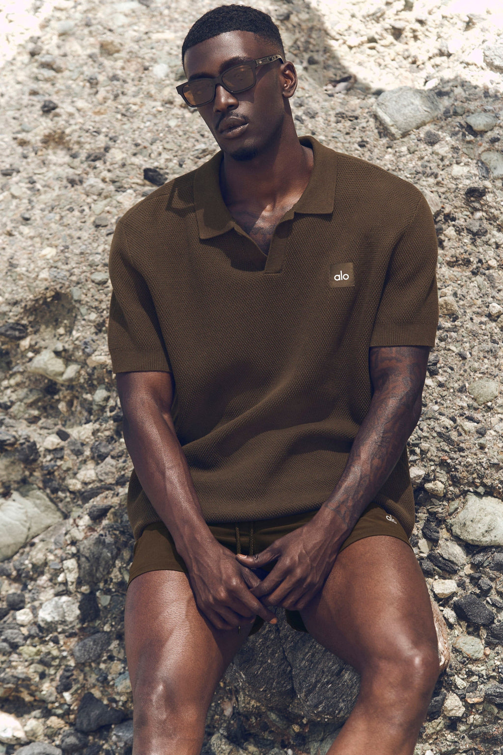 Sports Club Sweater Knit Polo - Espresso