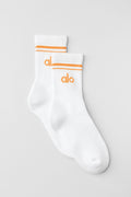 Unisex Half-Crew Throwback Sock - White/Satsuma Breeze