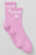 Unisex Half-Crew Throwback Sock - Candy Heart Pink/White