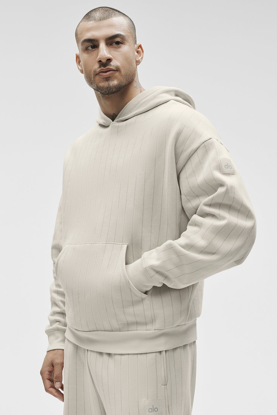 Pinstripe Hoodie - Bone Pinstripe