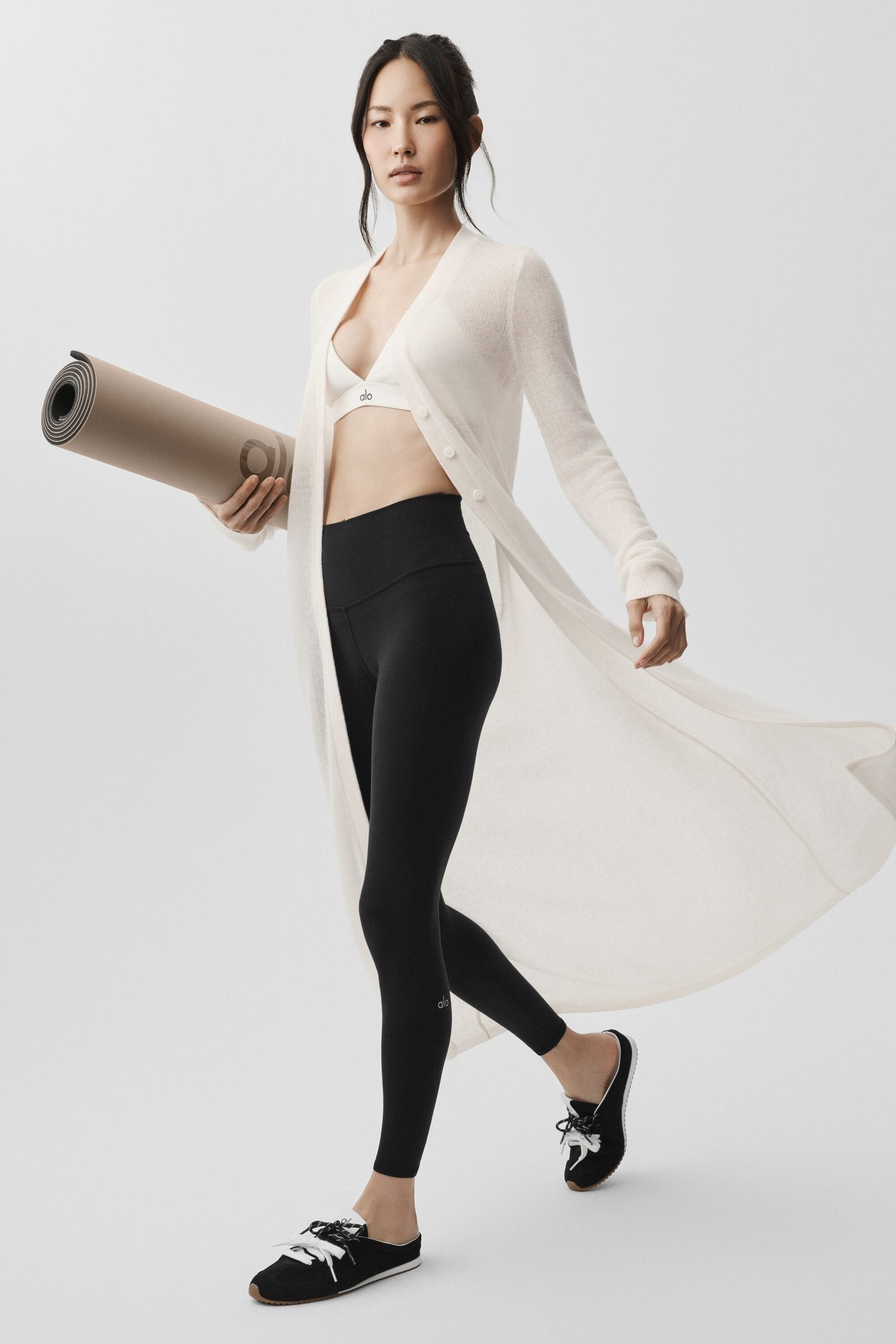 Sheer Cashmere Long Cardigan - Ivory