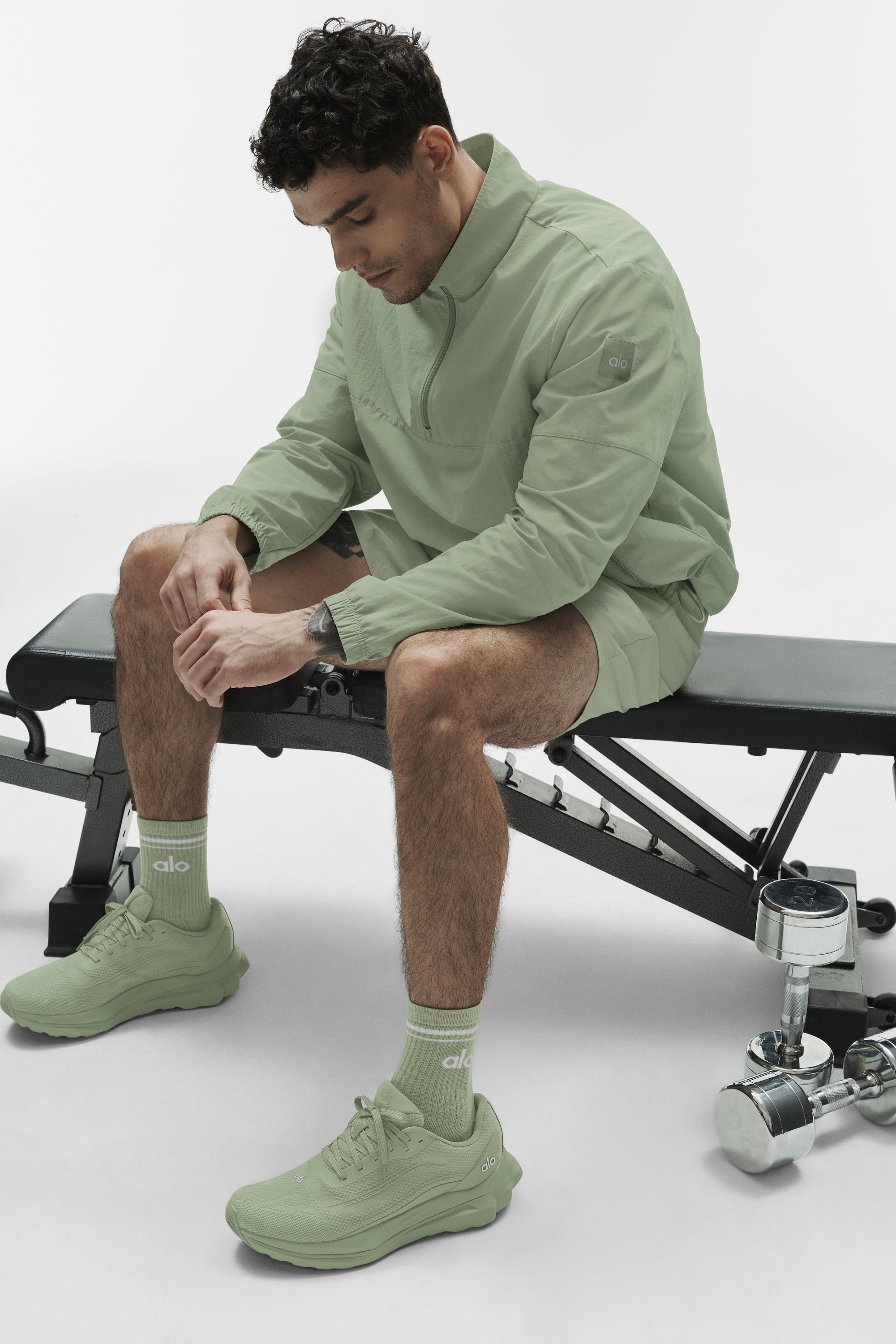 Light Weight Takeaway Track Pullover - Dune Grass