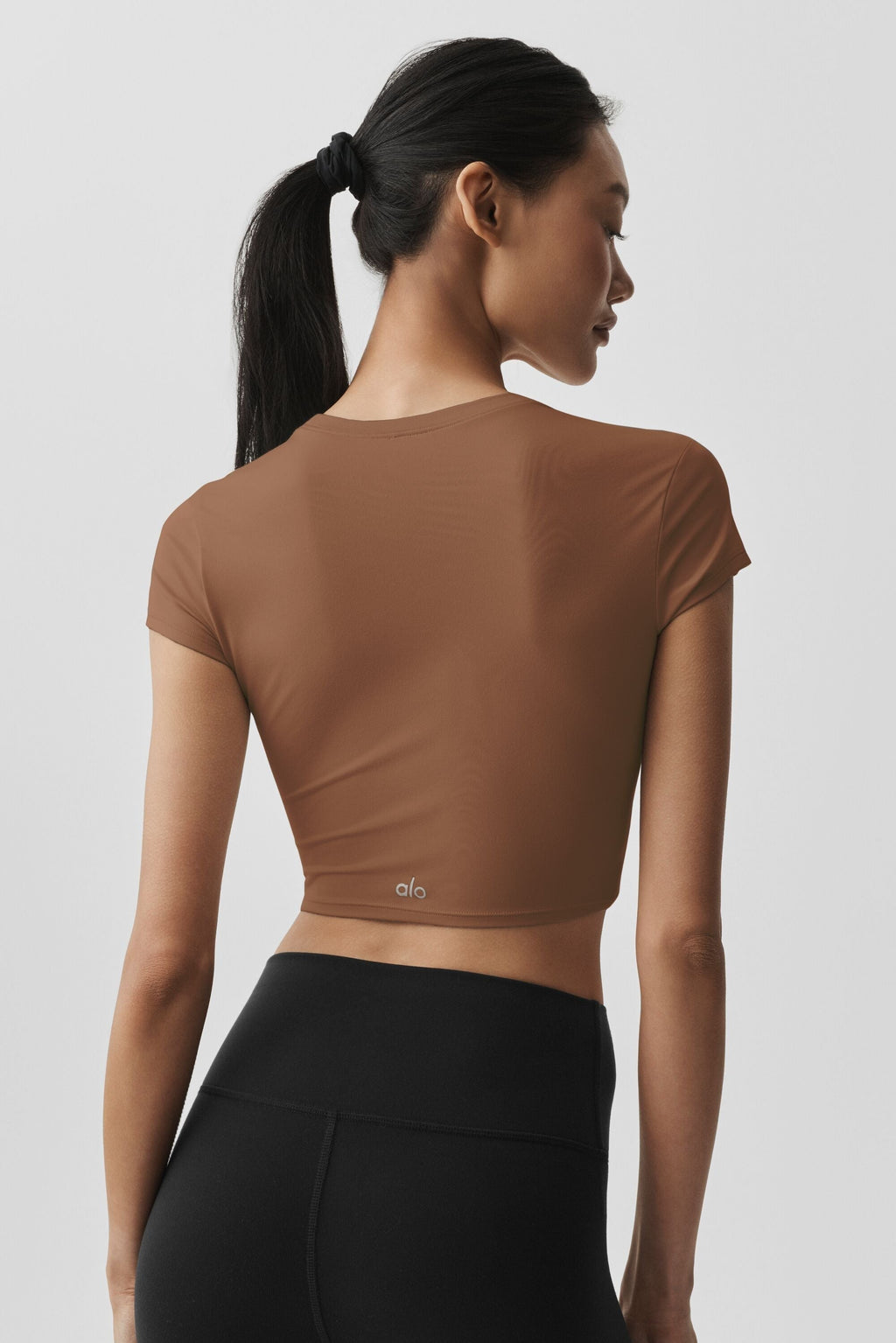 Alosoft Crop Finesse Short Sleeve - Sun Kissed Brown