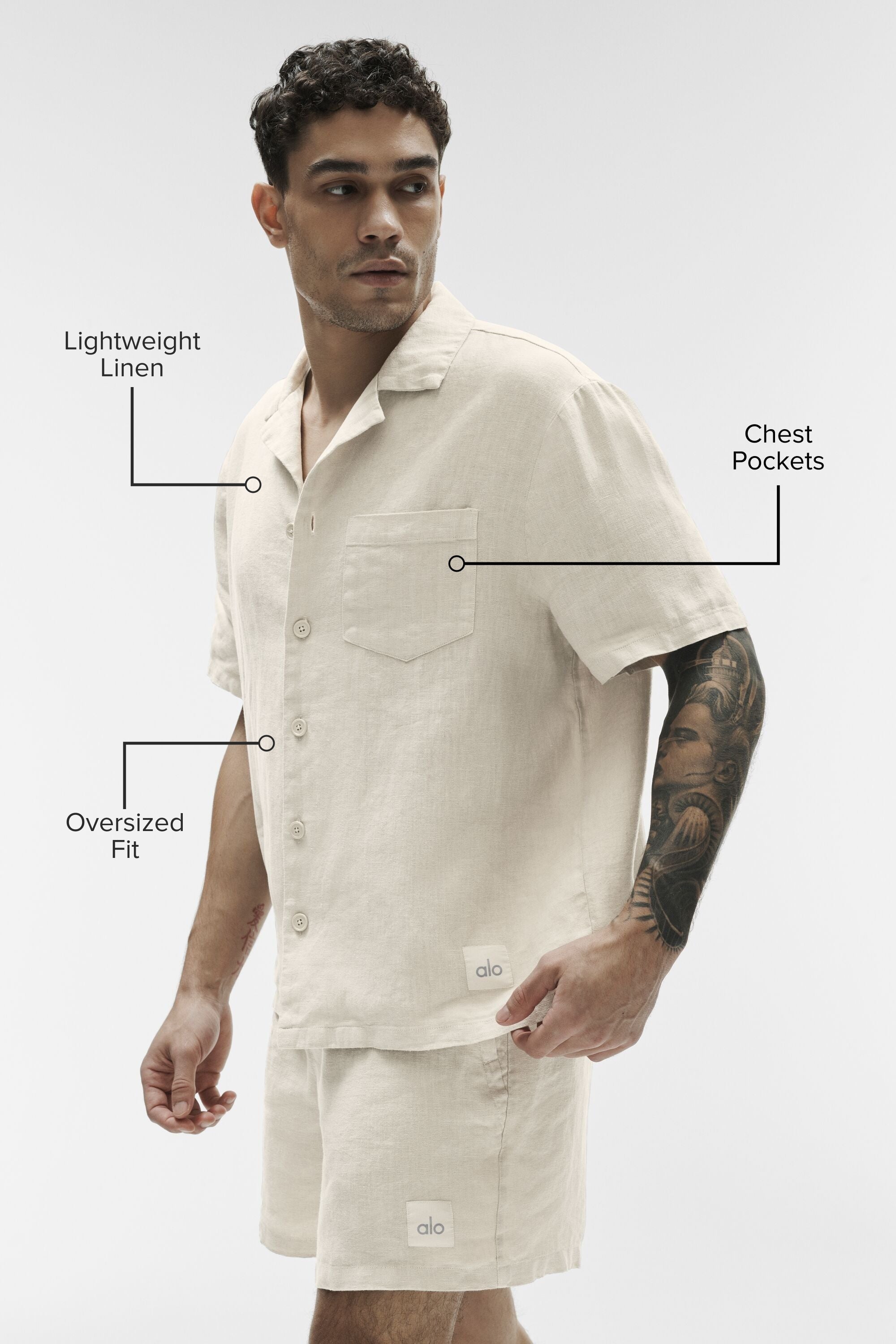 Linen Days Short Sleeve Button Up - Bone