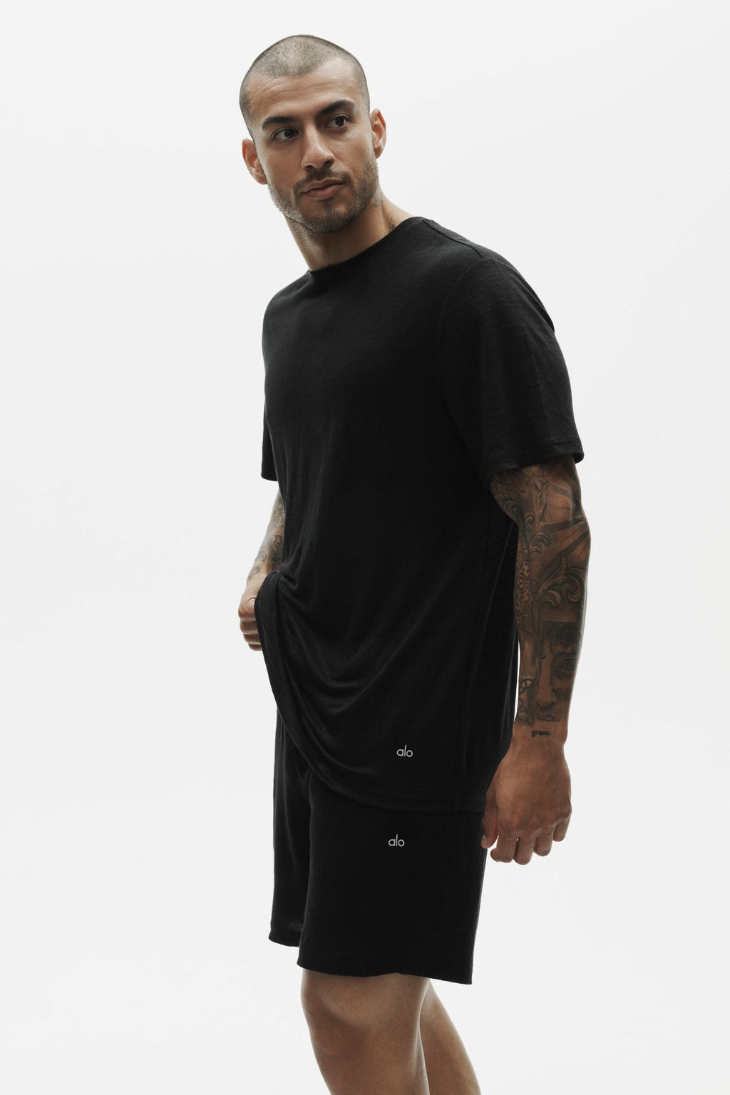 Linen Jersey Coastal Short Sleeve Tee - Black