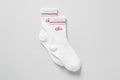 Unisex Half-Crew Throwback Sock - White/Pink Wild Rose