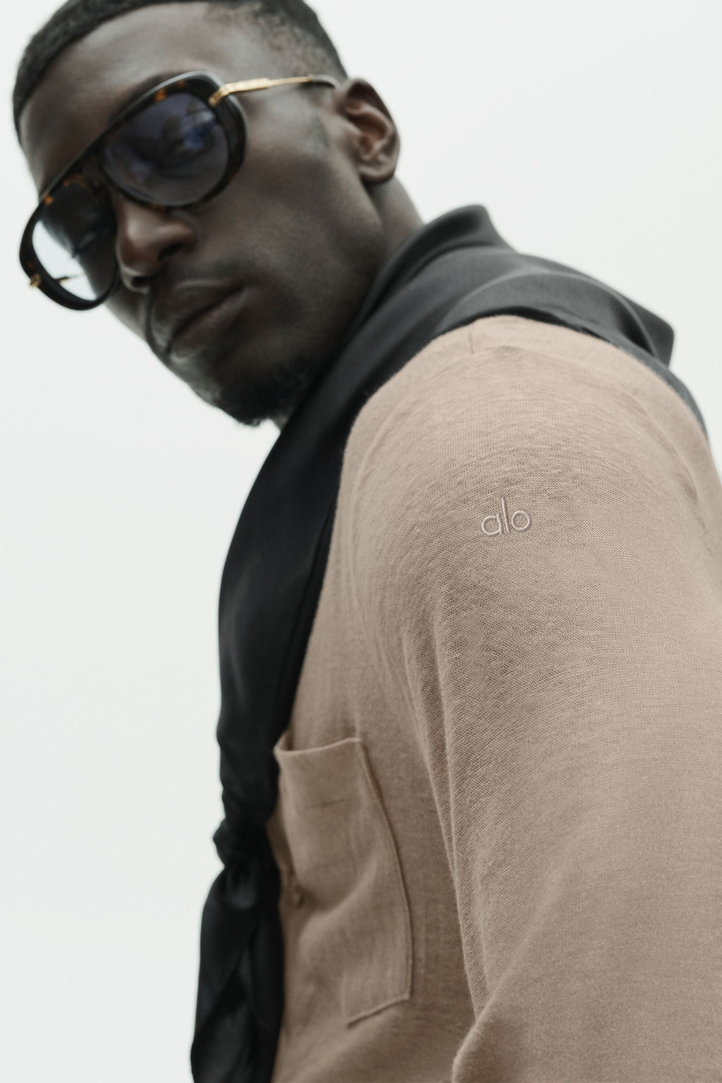 Linen Jersey Coastal Long Sleeve Button Up - Gravel