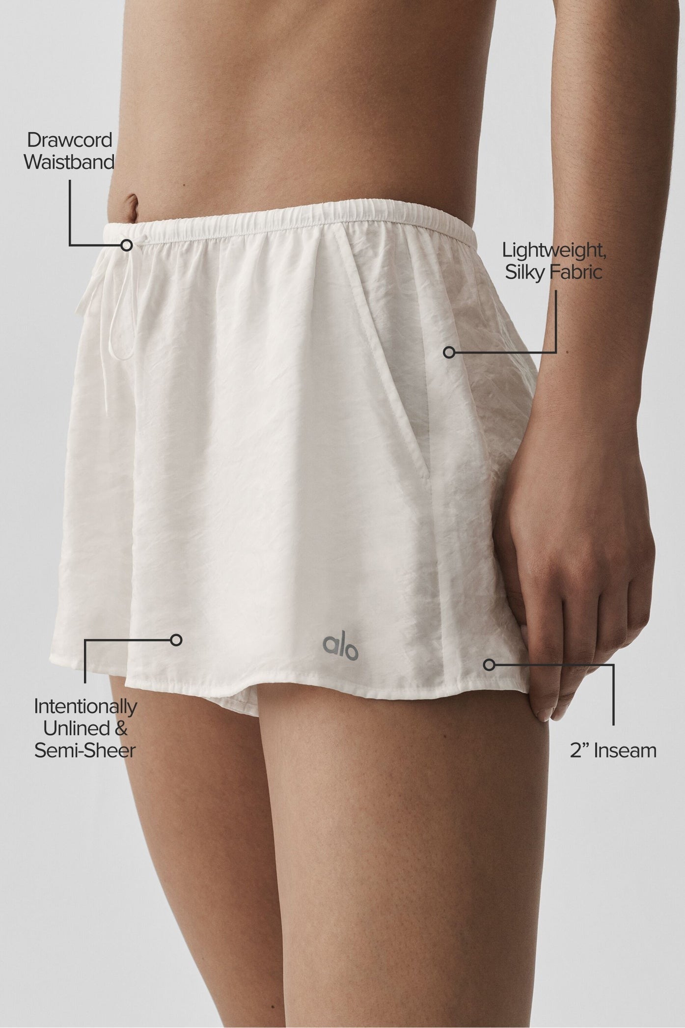 Semi-Sheer Golden Hour Mid-Rise Short - Ivory