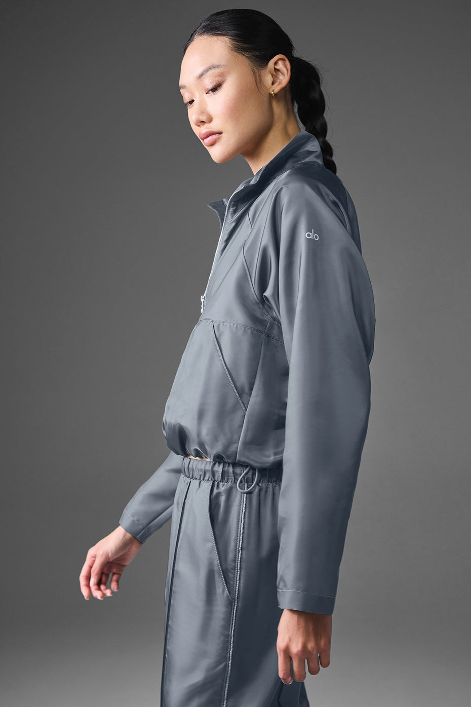 Cropped Afterglow Pullover - Steel Grey