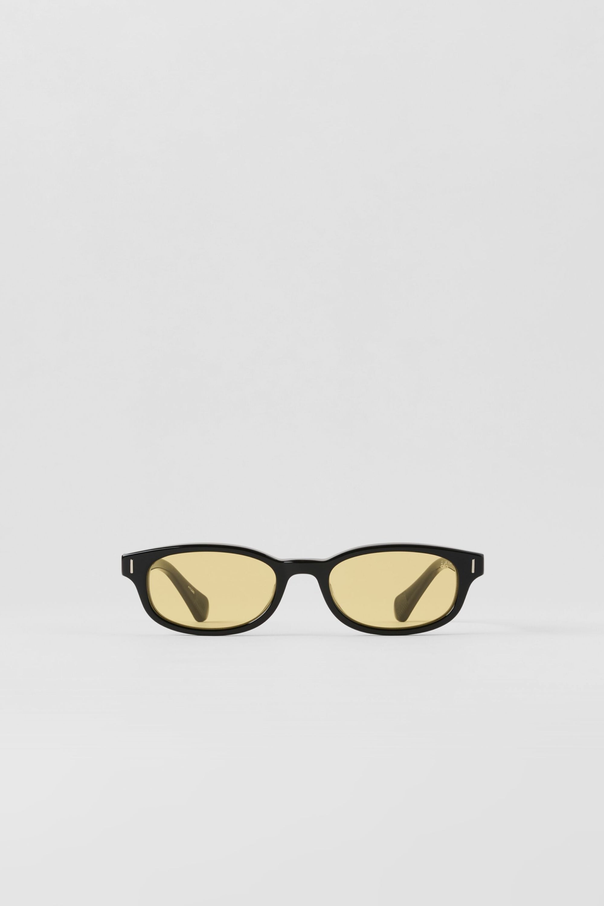 ALO Skinny Oval Sunglasses - Black/Yellow