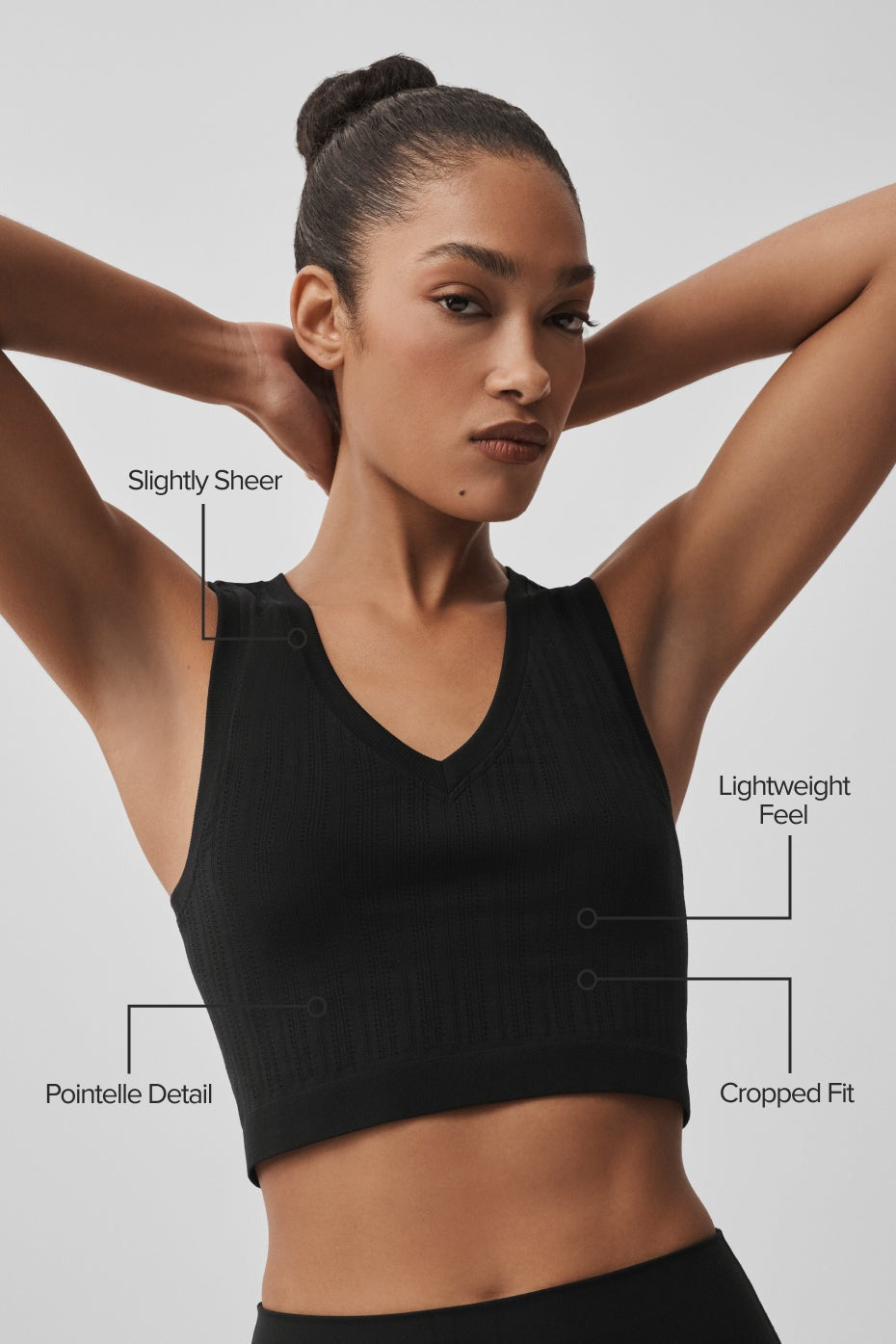 Seamless Pointelle Tank - Black