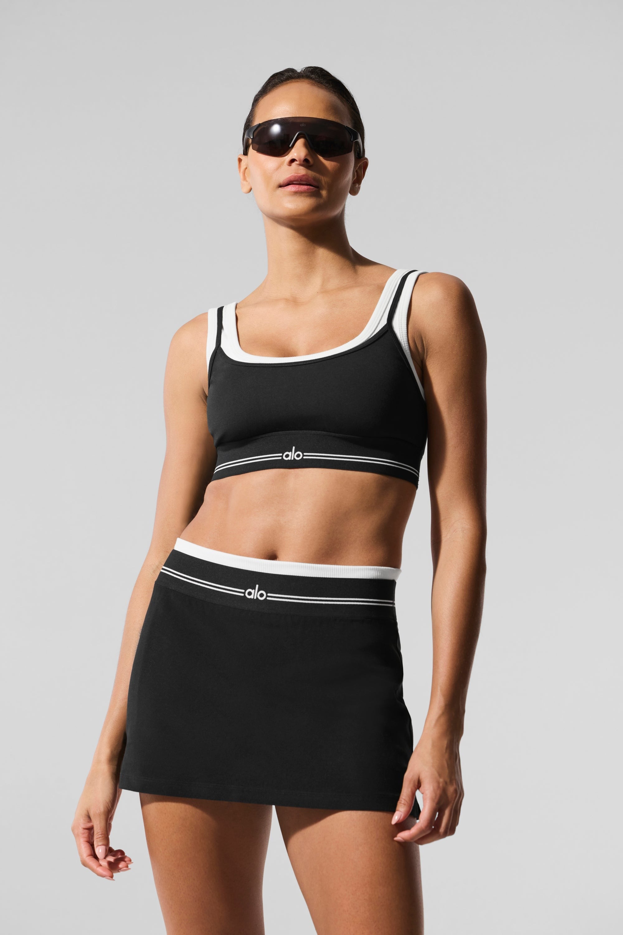 Airbrush Better Together Tennis Skirt - Black/White