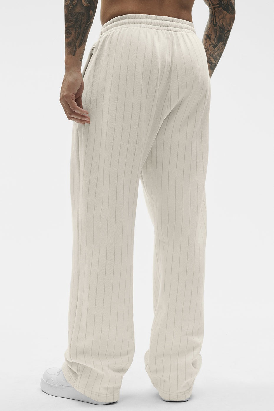 Pinstripe Straight Leg Sweatpant - Bone Pinstripe