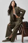 Mid-Rise Cosmopolitan Snap Pant - Olive Tree