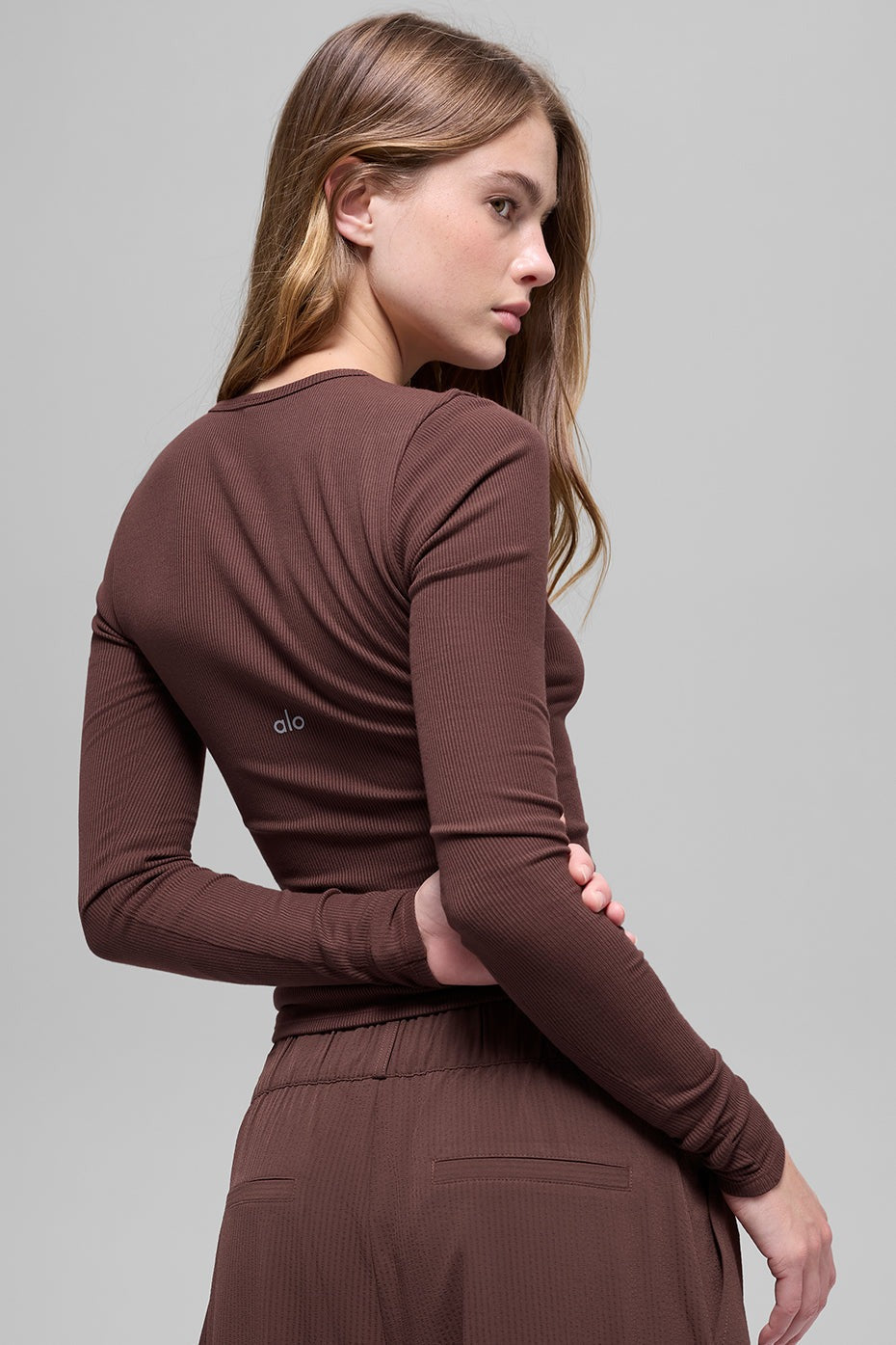 Ribbed Modal Long Sleeve - Brownstone