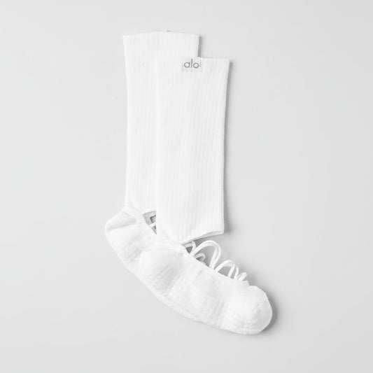 Women's Strappy Siren Grip Sock - White