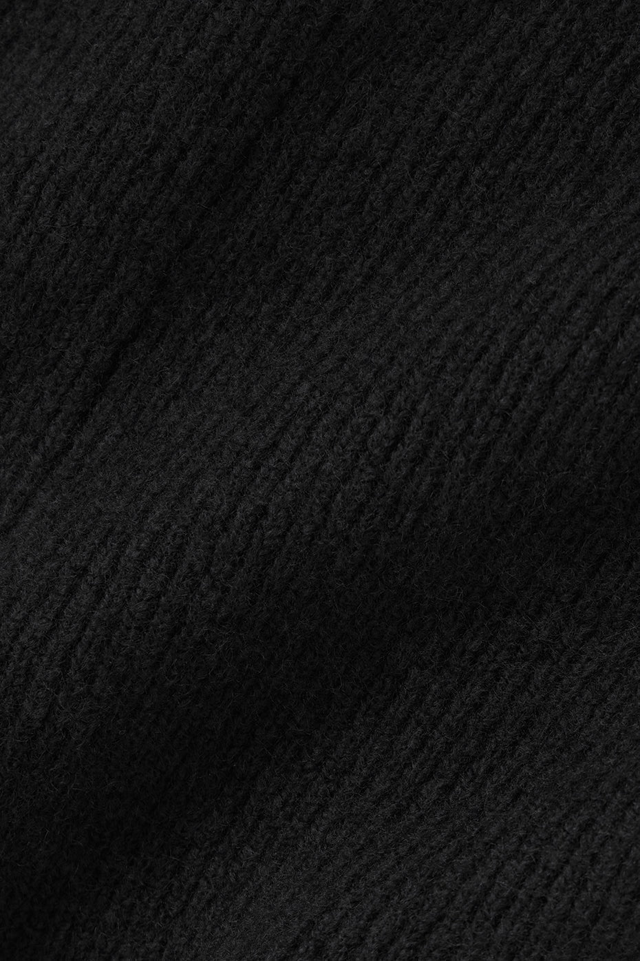 Wool Cashmere Ribbed Noble Crewneck Sweater - Black