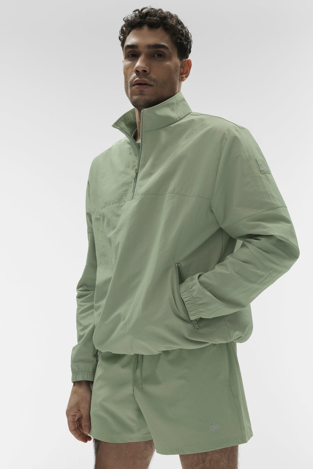 Light Weight Takeaway Track Pullover - Dune Grass