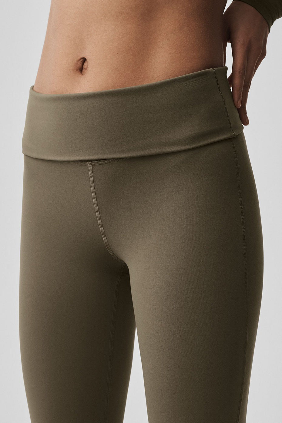 ALO Softsculpt Foldover Flare Legging (Regular) - Olive Tree