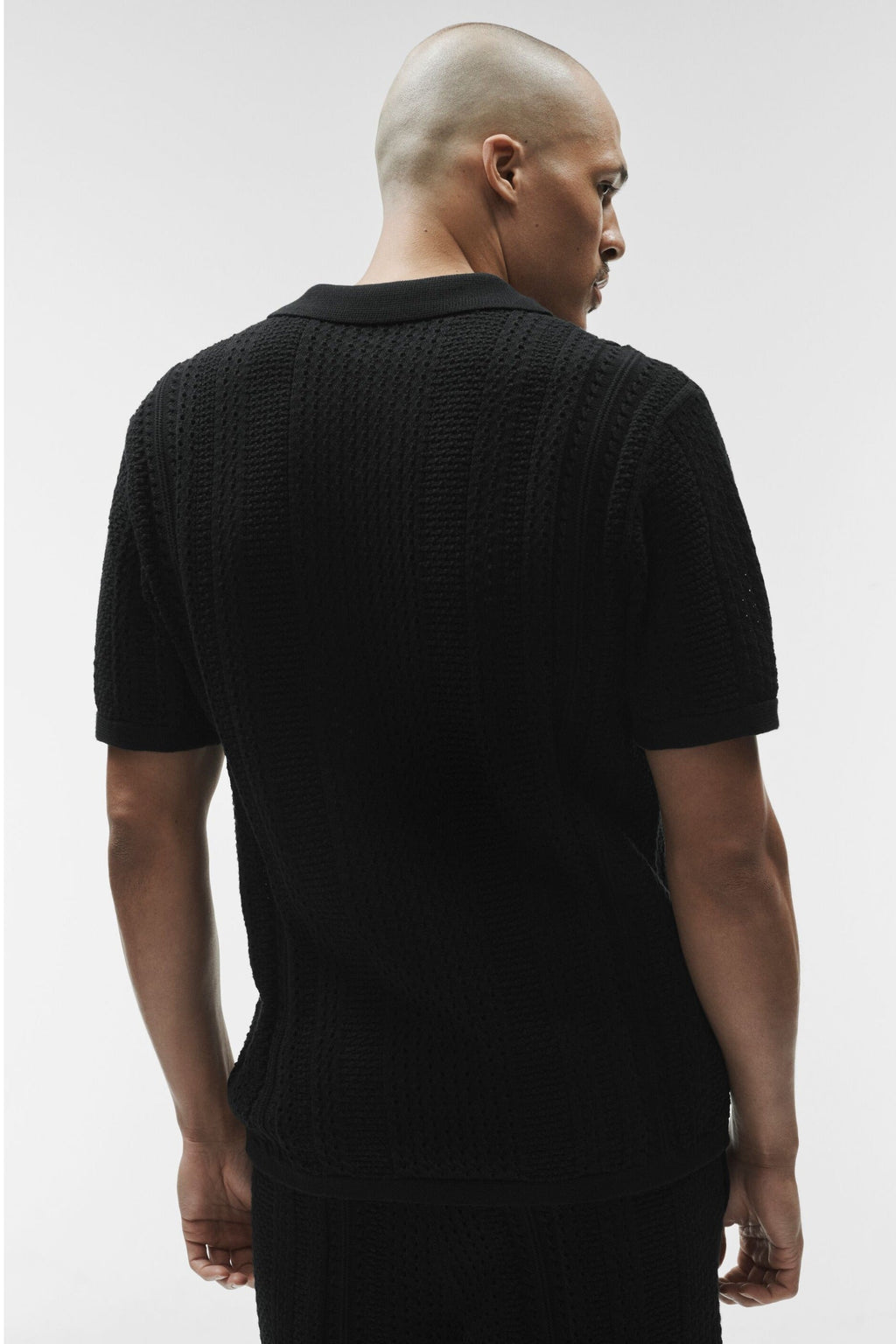 Coastline Knit Short Sleeve Polo - Black