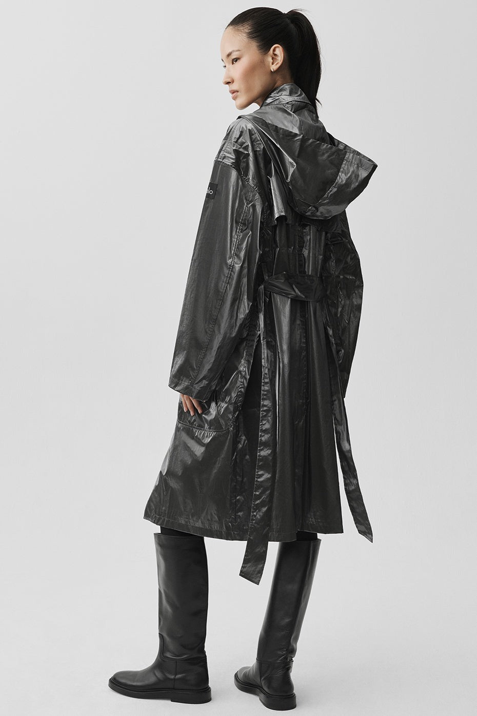 Metallic Break Line Trench - Silver Metallic