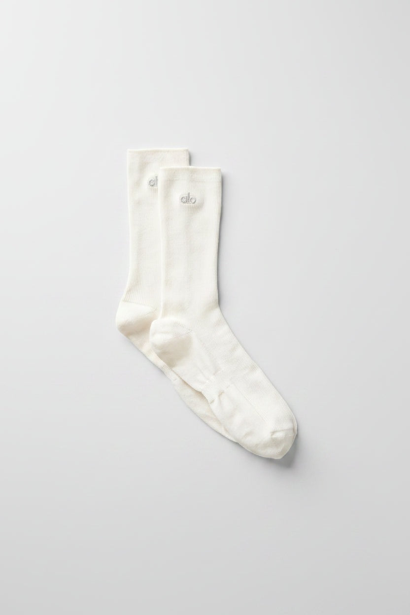 Unisex Half-Crew Understated Sock - Ivory