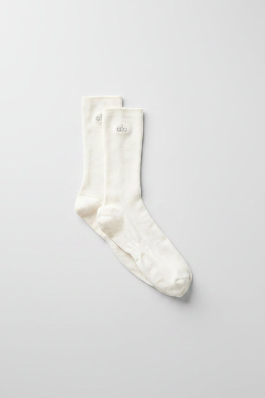 Unisex Half-Crew Understated Sock - Ivory