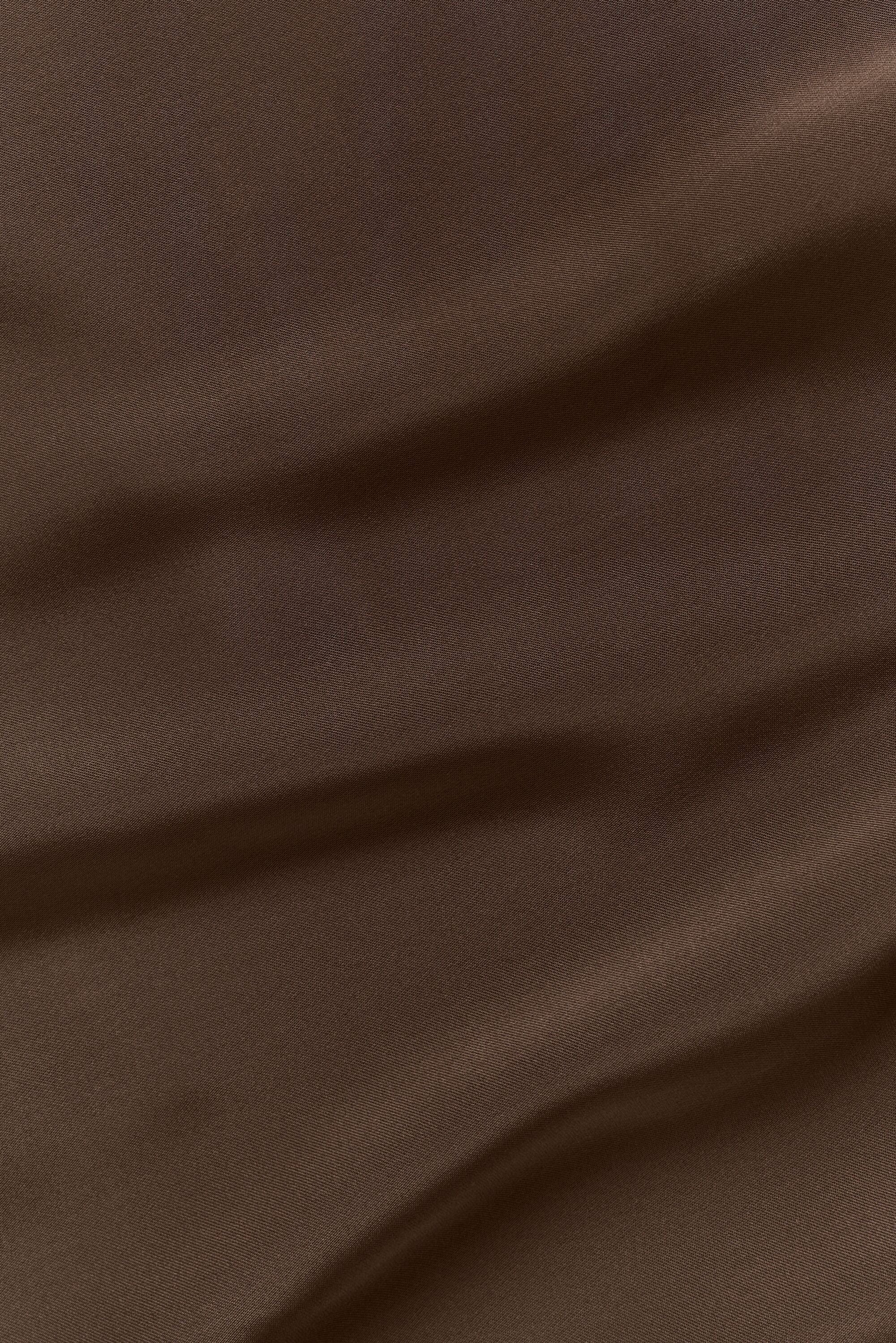 Satin Horizon Short Sleeve Button Up - Espresso