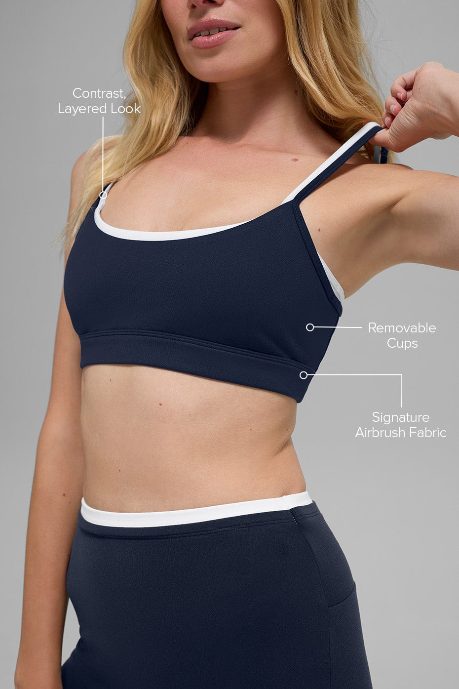 Airbrush Double Up Bra - Navy/White