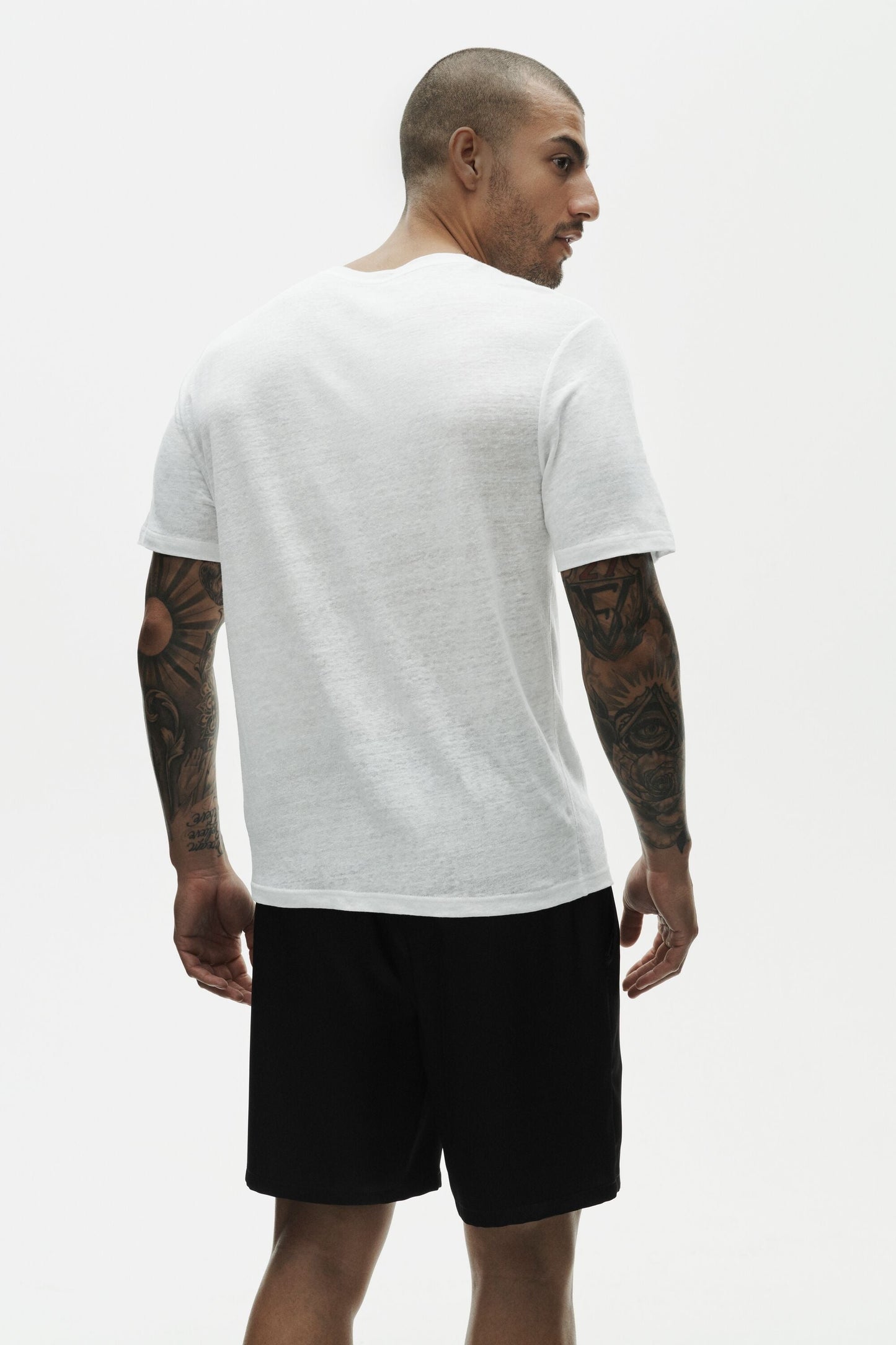 Linen Jersey Coastal Short Sleeve Tee - White