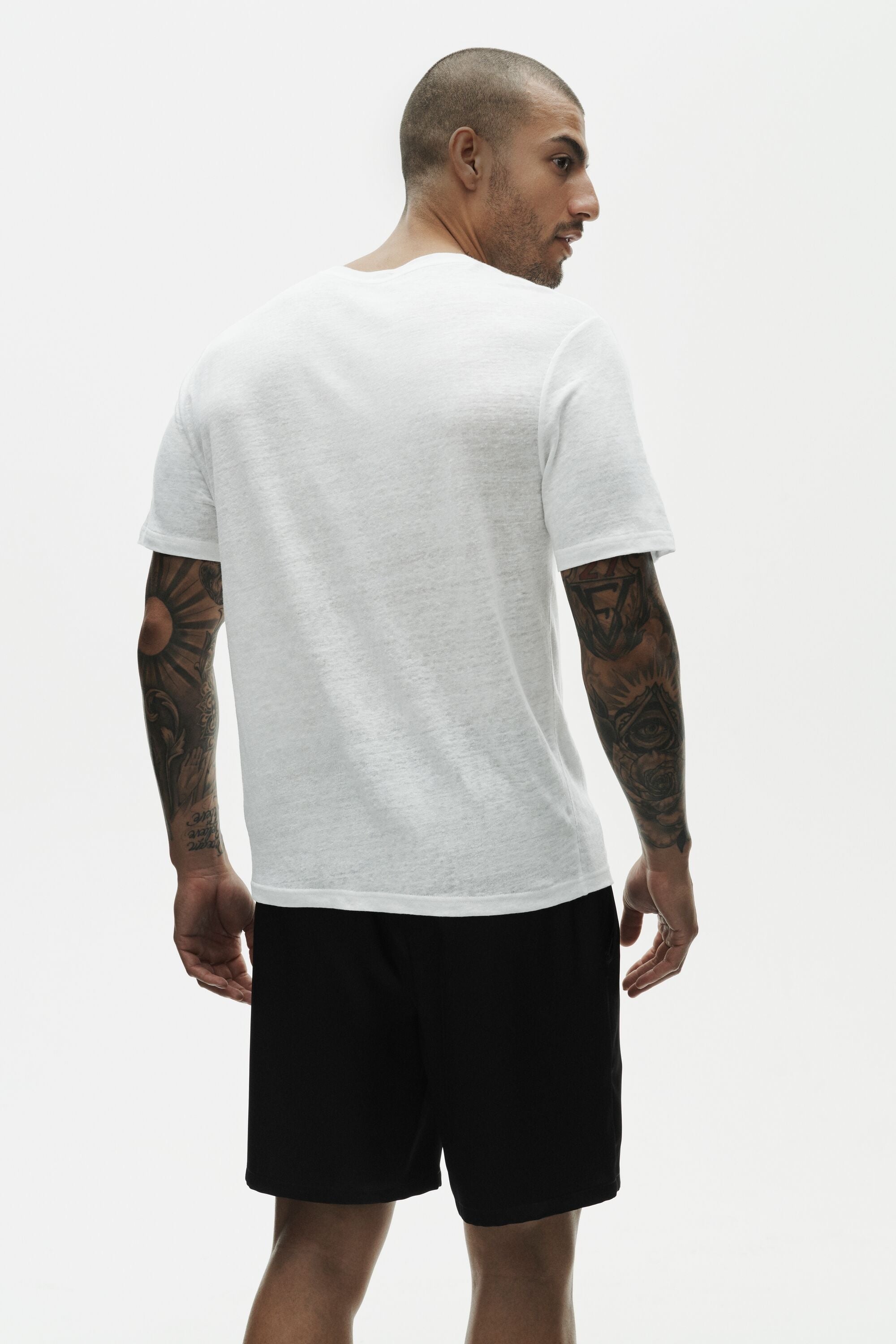 Linen Jersey Coastal Short Sleeve Tee - White