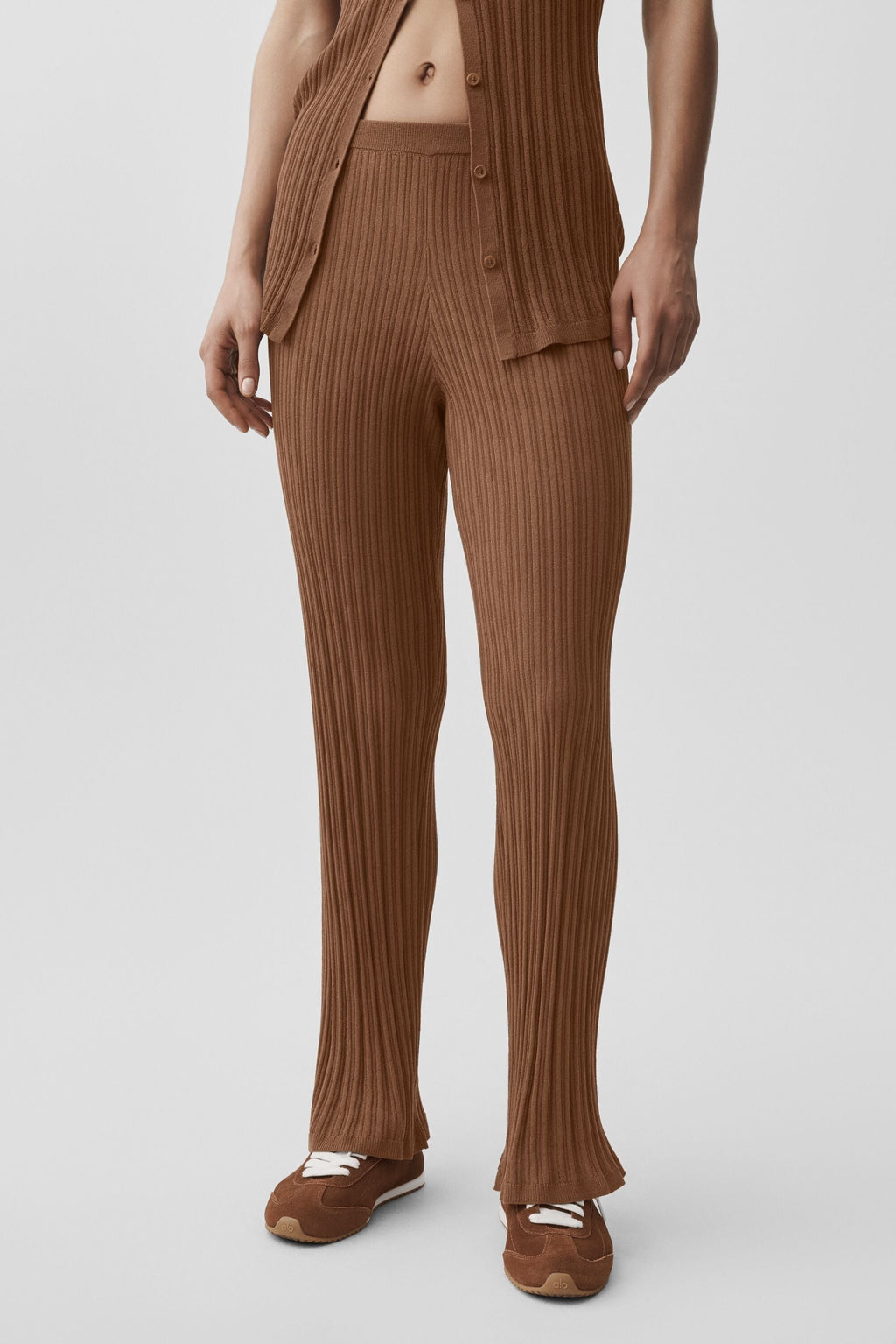 Sweater High-Waist Sunlit Straight Leg Pant - Sun Kissed Brown