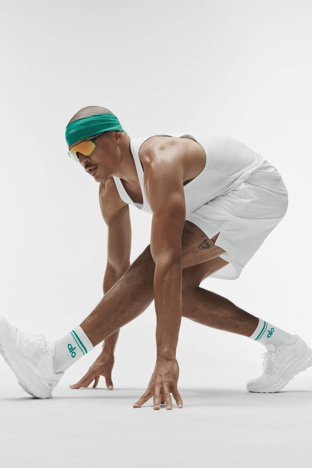 Unisex Half-Crew Throwback Sock - White/Emerald Isle